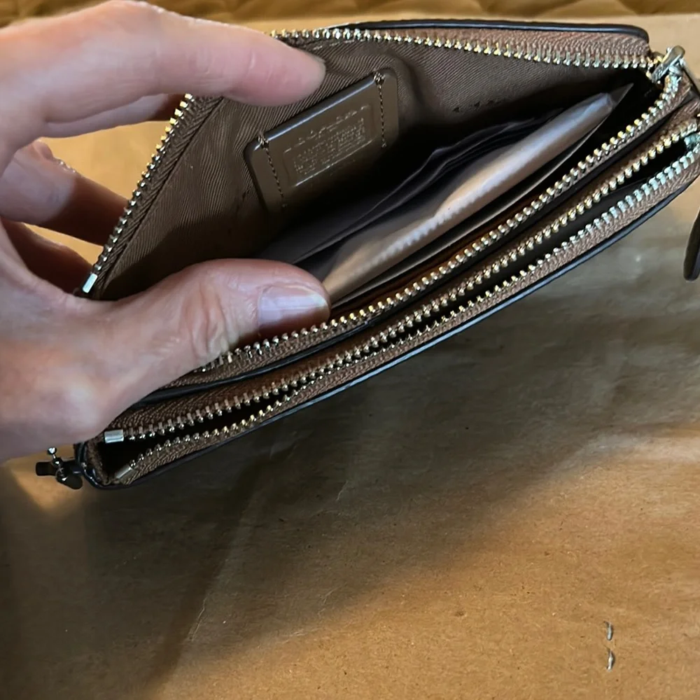 Coach Tan Leather Wristlet - Picture 3 of 5
